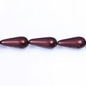Czech Glass Pearl Bead - Pear 20x9MM MATTE GARNET