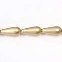 Czech Glass Pearl Bead - Pear 20x9MM MATTE GOLD