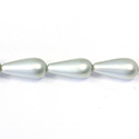 Czech Glass Pearl Bead - Pear 20x9MM MATTE LT BLUE