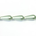 Czech Glass Pearl Bead - Pear 20x9MM MATTE MINT