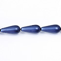 Czech Glass Pearl Bead - Pear 20x9MM MATTE NAVY