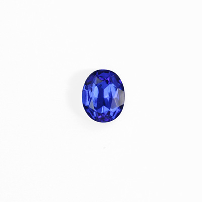 Glass Point Back Foiled Tin Table Cut (TTC) Stone - Oval 10x8MM SAPPHIRE