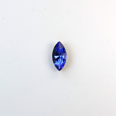 Glass Point Back Foiled Tin Table Cut (TTC) Stone - Navette 06x3MM SAPPHIRE