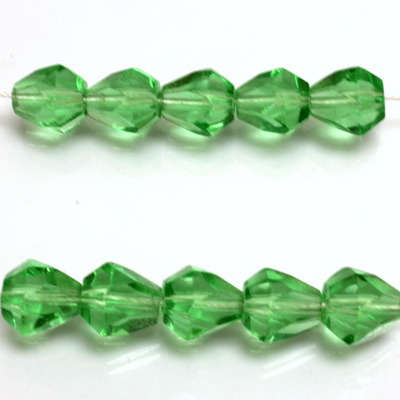 Czech Glass Fire Polish Japanese Cut Bead 9x8MM PERIDOT