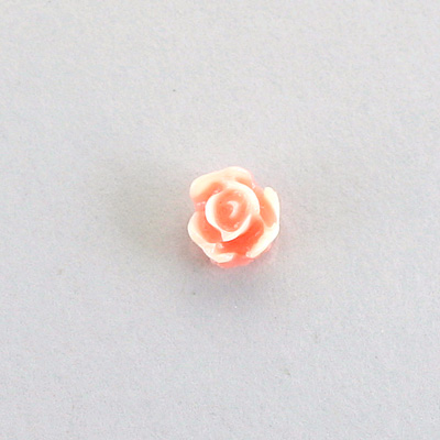 Plastic Carved No-Hole Flower - Rose Round 09MM ORANGE