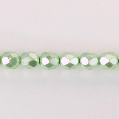 Czech Glass Pearl Faceted Fire Polish Bead - Round 06MM MINT 70432