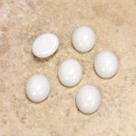 Glass Medium Dome Opaque Cabochon - Oval 10x8MM CHALKWHITE