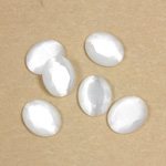 Fiber-Optic Flat Back Stone with Faceted Top and Table - Oval 10x8MM CAT'S EYE WHITE