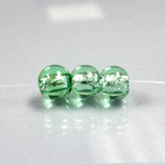 Czech Glass Lampwork Bead - Smooth Round 10MM PERIDOT SILVER LINED