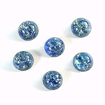 Glass Medium Dome Lampwork Cabochon - Round 09MM SEA BLUE OPAL (02208)