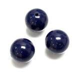 Plastic Bead - Opaque Color Smooth Round 16MM NAVY
