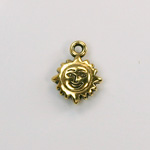 Metalized Plastic Pendant- Sun 16x13MM ANT GOLD