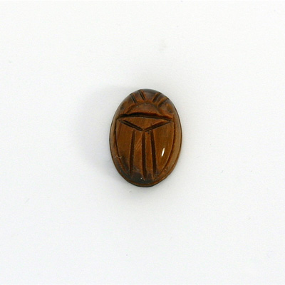 Gemstone Flat Back Carved Scarab 14x10MM TIGEREYE