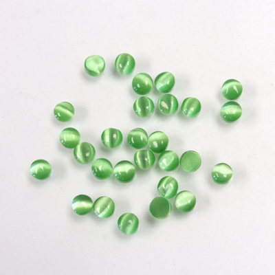 Fiber-Optic Cabochon - Round 03MM CAT'S EYE GREEN