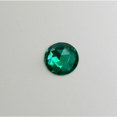 Glass Flat Back Foiled Rauten Rose - Round 11MM EMERALD