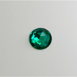 Glass Flat Back Foiled Rauten Rose - Round 11MM EMERALD