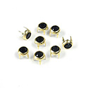 Preciosa Crystal  Crystal Metal 4 Prong Rivet MC Chaton 16SS JET-GOLD