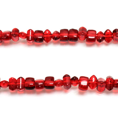 Plastic Bead - Transparent Irregular Chip RUBY