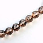 Czech Pressed Glass Bead - Smooth Round 10MM SPECKLE COATED TAUPE 64189