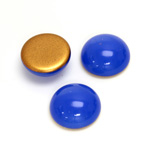 Glass Medium Dome Foiled Cabochon - Round 15MM OPAL BLUE