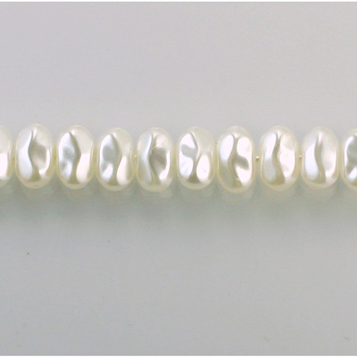 Czech Glass Pearl Bead - Baroque 08x5MM WHITE 70401