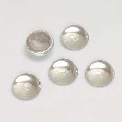 Plastic Flat Back Foiled Cabochon - Round 10MM CRYSTAL