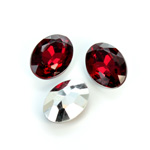 Plastic Point Back Foiled Stone - Oval 18x13MM RUBY