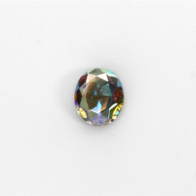 Glass Point Back Foiled Tin Table Cut (TTC) Stone - Oval 12x10MM CRYSTAL AB