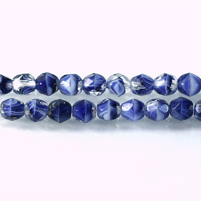 Czech Glass Fire Polish Bead - Round 06MM PORPHYR SAPPHIRE