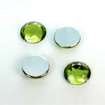 Plastic Flat Back Foiled Rose Cut Rhinestone - Round 13MM OLIVINE