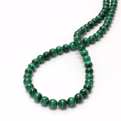 Gemstone Bead - Smooth Round 06MM MALACHITE