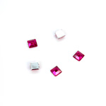 Plastic Flat Back Foiled Rose Cut Rhinestone - Square 04x4MM FUCHSIA