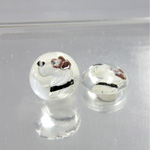 Glass Crystal Painting with Carved Intaglio Terrier Round 13MM  NATURAL on CRYSTAL