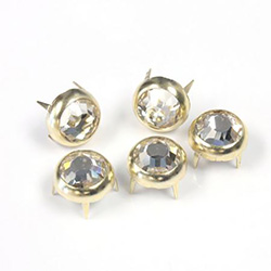 Preciosa Crystal Metal 4 Prong Rivet MC Chaton 34SS CRYSTAL-GOLD