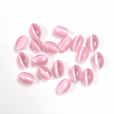 Fiber-Optic Cabochon - Oval 06x4MM CAT'S EYE LT PINK