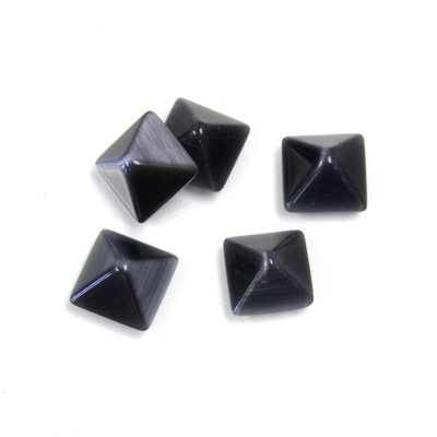 Fiber-Optic Cabochon - Pyramid Top 08x8MM CAT'S EYE GREY