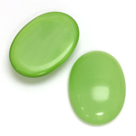 Glass Medium Dome Cabochon - Oval 25x18MM MOONSTONE LIGHT GREEN