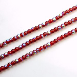 Czech Pressed Glass Bead - Smooth Round 03MM RUBY AB