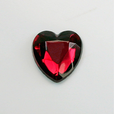 Glass Flat Back Rose Cut Fancy Foiled Stone  - Heart 18x16MM ROSE