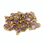 Plastic Channel Stone in Setting with 1 Loop 4MM LT AMETHYST-Brass