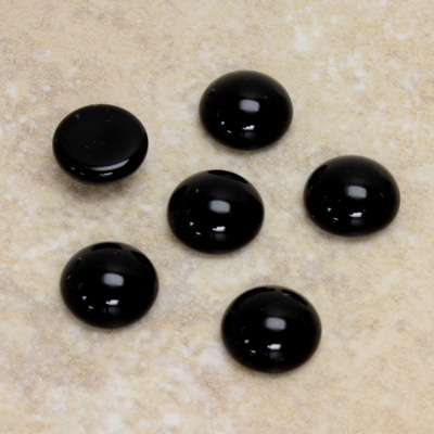 Glass Medium Dome Cabochon - Round 10MM JET