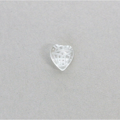 Gemstone Flat Back Carved Scarab - Heart 09x8MM MATTE CRYSTAL