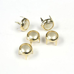 Preciosa Crystal Metal 4 Prong Rivet with Nacre Pearl 4.5MM CREME-GOLD