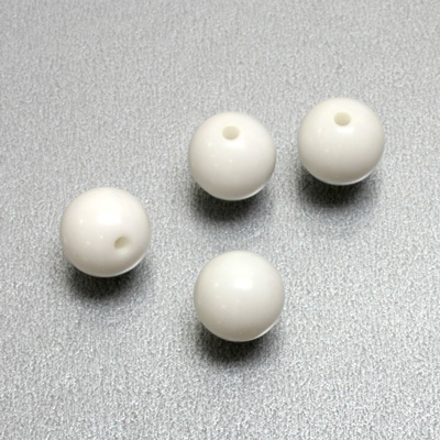 Plastic Bead - Opaque Color Smooth Round 10MM WHITE