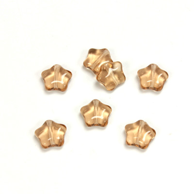 Czech Pressed Glass Bead - Star 08MM SMOKE TOPAZ