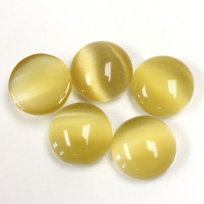 Fiber-Optic Cabochon - Round 13MM CAT'S EYE LT BROWN