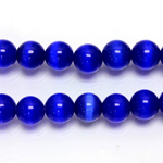 Fiber-Optic Synthetic Bead - Cat's Eye Smooth Round 08MM CAT'S EYE ROYAL BLUE