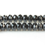 Chinese Cut Crystal Bead - Rondelle 04x6MM JET