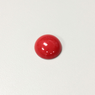 Plastic Flat Back Opaque Cabochon - Round 13MM RED
