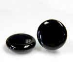 Glass Low Dome Buff Top Cabochon - Round 21MM JET